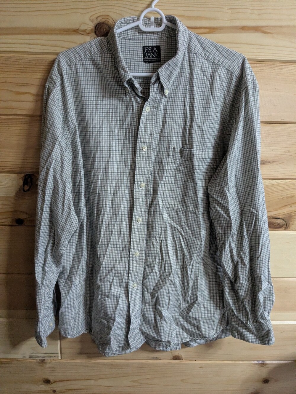 Jos A Bank Large Button Long sleeve Shirt Check/Plaid Pattern